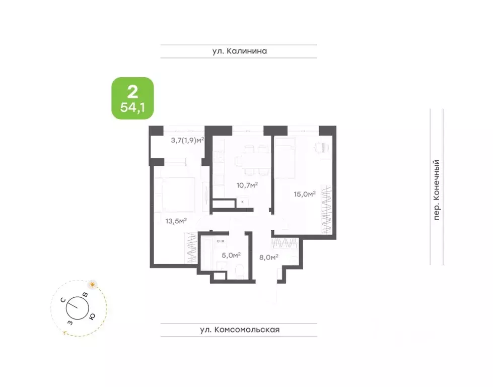 3-к кв. Хабаровский край, Хабаровск Клубный Дом на Калинина жилой ... - Фото 1