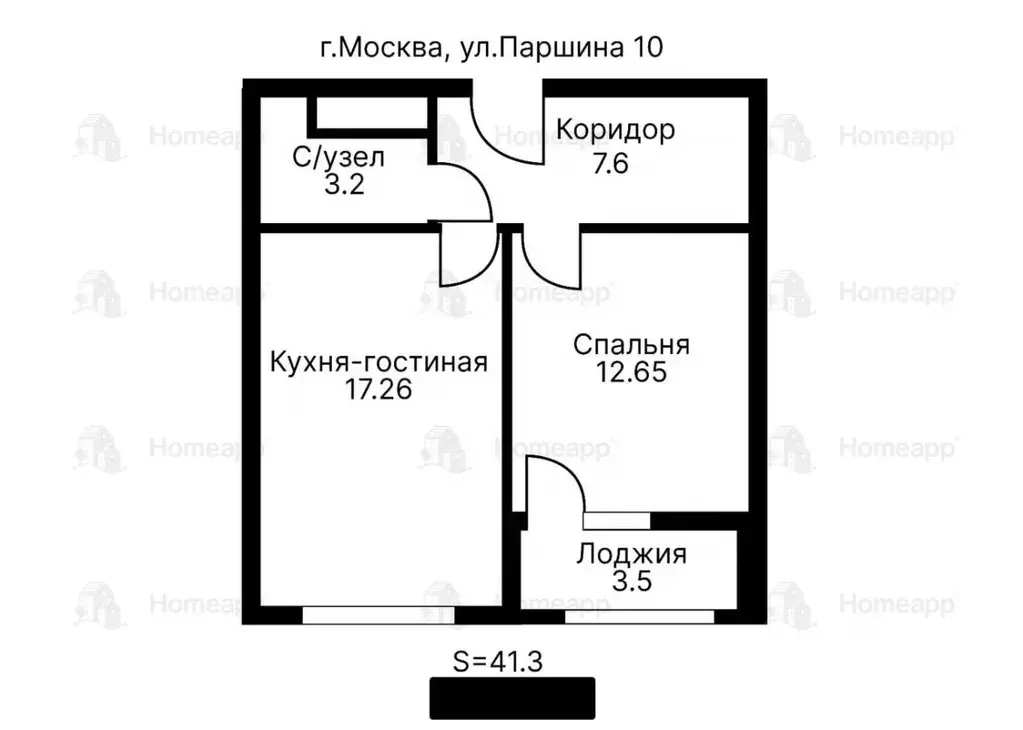 1-к кв. Москва ул. Паршина, 10 (41.3 м) - Фото 2
