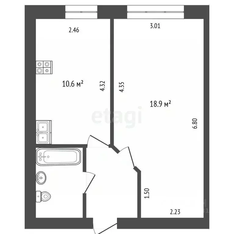1-к кв. Ямало-Ненецкий АО, Муравленко Школьная ул., 24 (36.9 м) - Фото 2