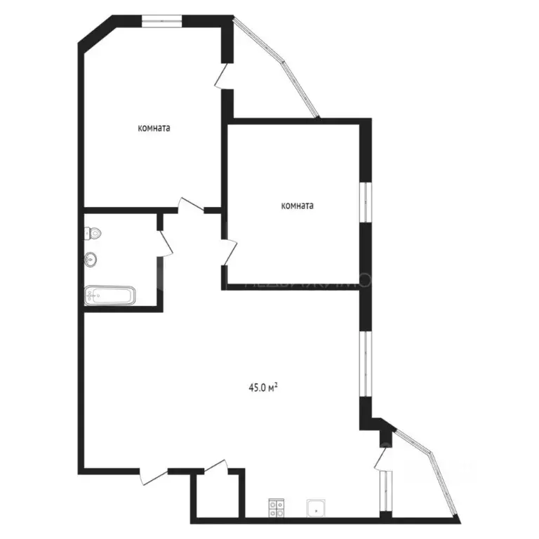 2-к кв. Тюменская область, Тюмень Индустриальная ул., 34 (103.7 м) - Фото 1