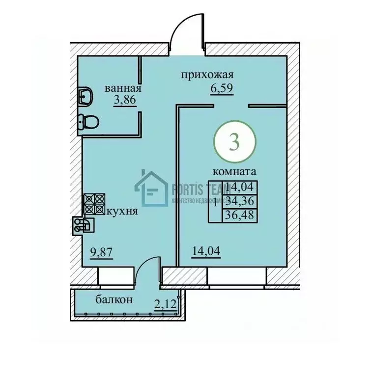 1-к кв. Ярославская область, Ярославский муниципальный округ, пос. ... - Фото 1