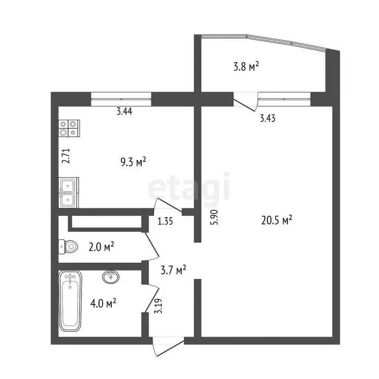 1-комнатная квартира: Тюмень, Широтная улица, 172к3 (42.1 м) - Фото 0