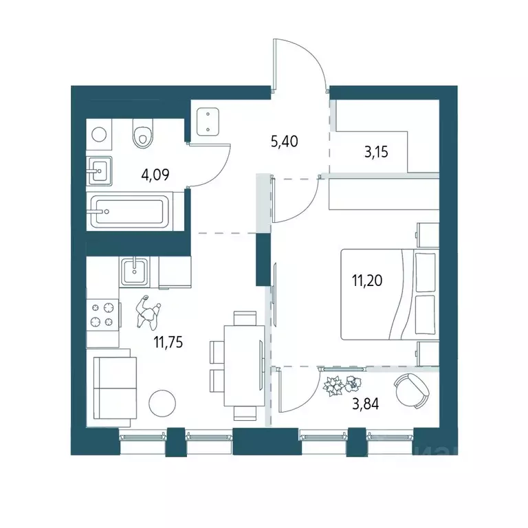 1-к кв. Хабаровский край, Хабаровск Адмирал жилой комплекс (37.51 м) - Фото 0