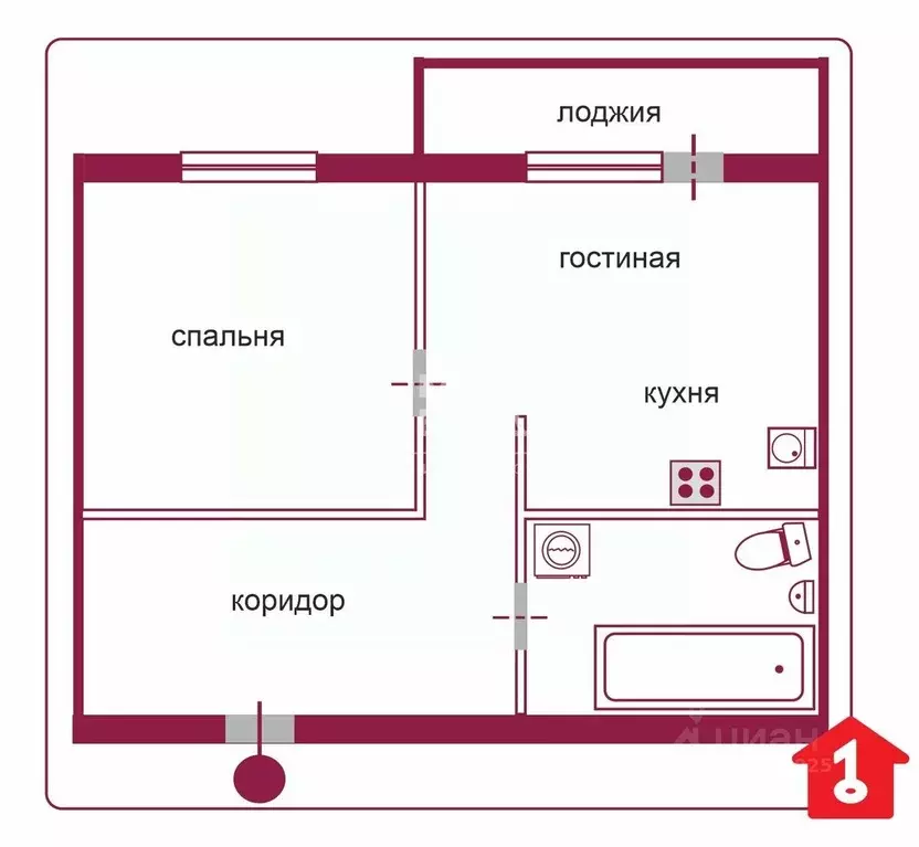 1-к кв. Омская область, Омск Звездная ул., 10 (45.3 м) - Фото 1