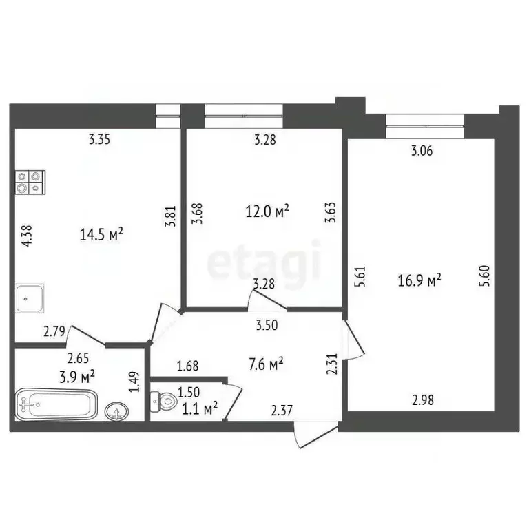 2-к кв. Тамбовская область, Тамбов Моршанское ш., 28 (56.0 м) - Фото 2