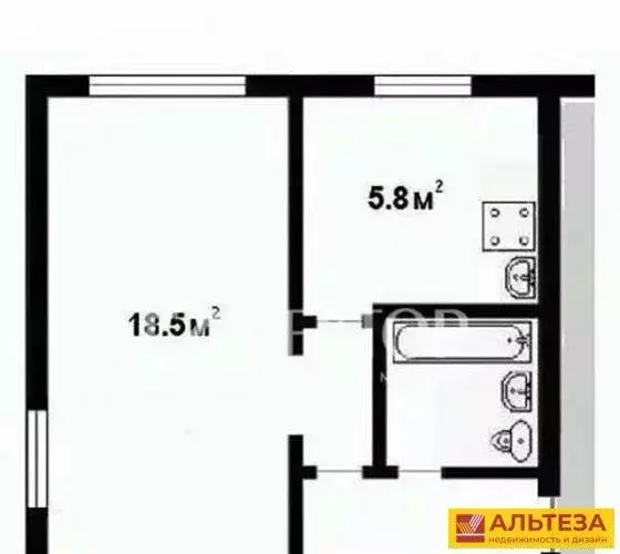 1-комнатная квартира: Калининград, улица Рокоссовского, 14 (32 м) - Фото 2