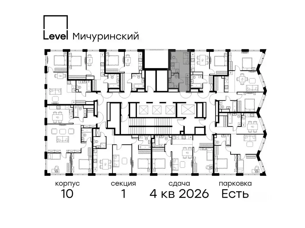 Студия Москва Левел Мичуринский жилой комплекс, к10 (18.6 м) - Фото 1