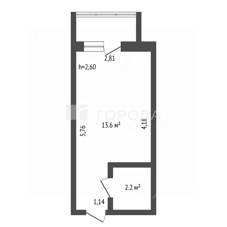 Студия Алтайский край, Барнаул ул. Гоголя, 24Б (15.8 м) - Фото 2