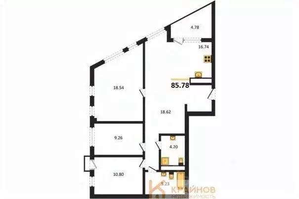 3-к кв. Воронежская область, Воронеж наб. Чуева, 7 (85.78 м) - Фото 0