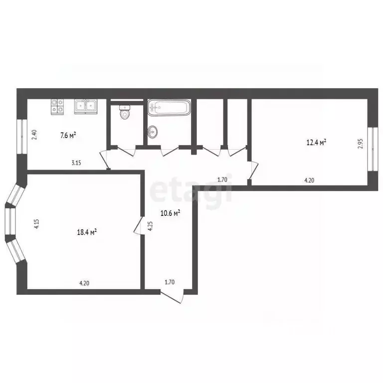 2-к кв. Ямало-Ненецкий АО, Новый Уренгой Надымская ул., 3 (55.5 м) - Фото 2