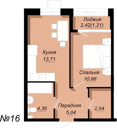 1-к кв. Приморский край, Владивосток Находкинская ул., 9Дк1 (36.7 м) - Фото 0