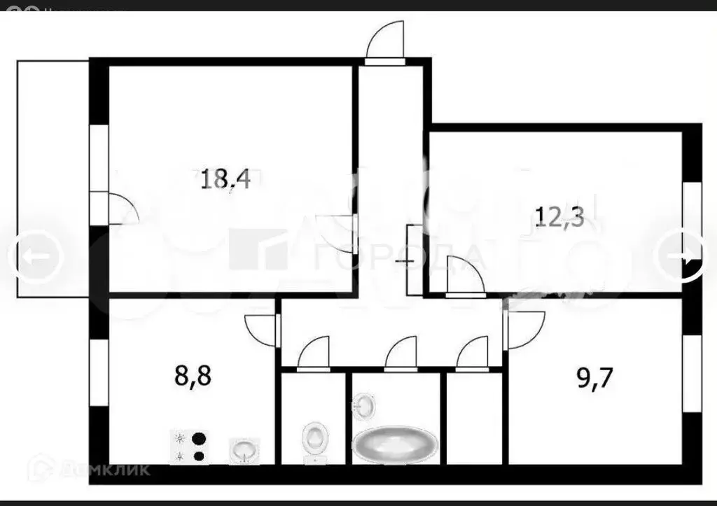 3-комнатная квартира: Новосибирск, улица Белинского, 6 (64.6 м) - Фото 1
