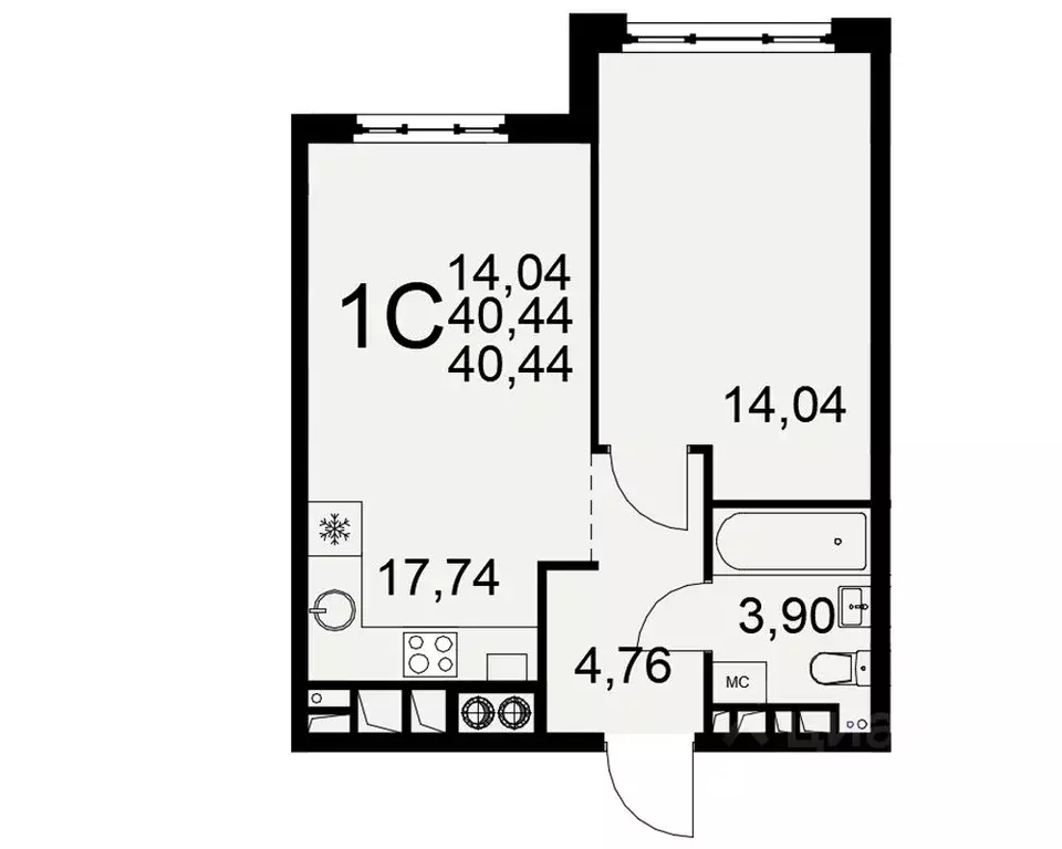 1-к кв. Рязанская область, Рязань Торговый Городок тер., Медиана жилой ... - Фото 1