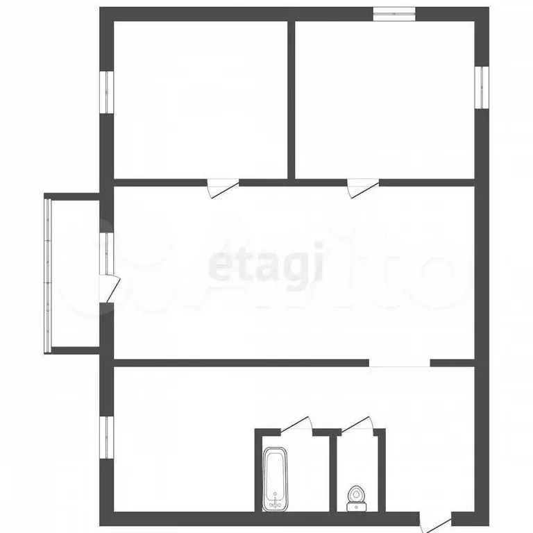 3-к. квартира, 47,3 м, 3/5 эт. - Фото 0