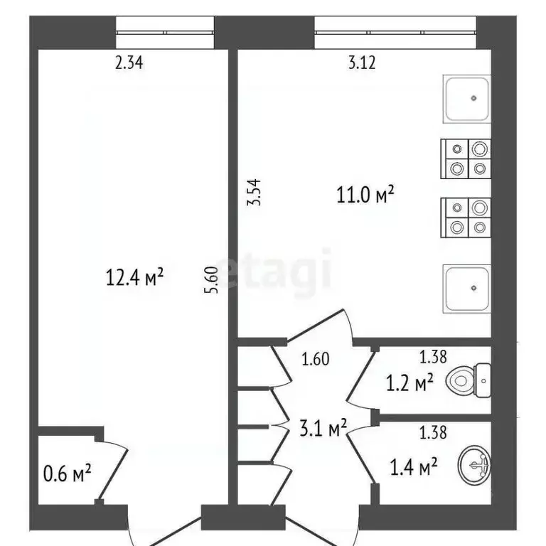 Комната Калининградская область, Калининград Серпуховская ул., 33 ... - Фото 2