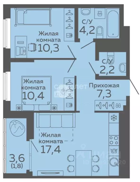 2-к кв. Свердловская область, Екатеринбург ул. Федора Заостровского, 4 ... - Фото 2