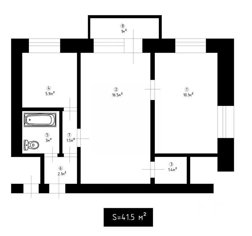 2-к кв. Московская область, Лыткарино ул. Ухтомского, 31/2 (41.5 м) - Фото 1