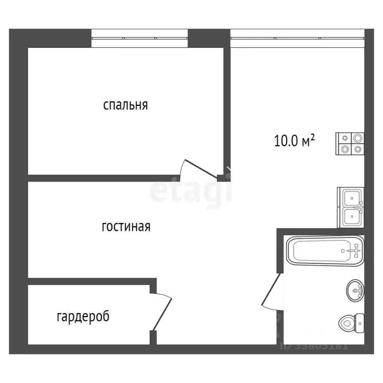 2-к кв. Ростовская область, Ростов-на-Дону ул. Шеболдаева, 95с2 (45.0 ... - Фото 1