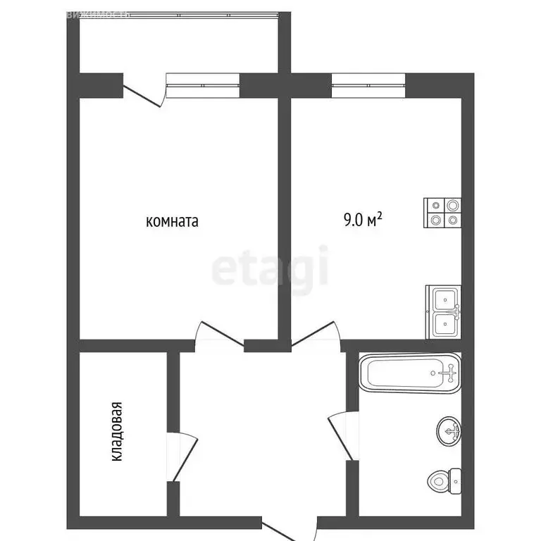 1-комнатная квартира: Муром, Владимирская улица, 28 (33.5 м) - Фото 1