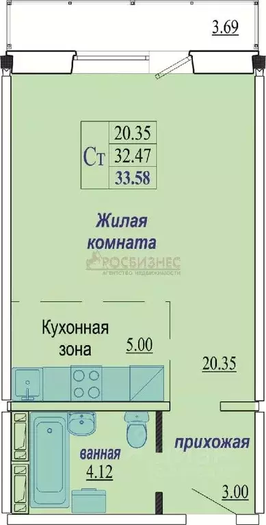 1-к кв. Новосибирская область, Новосибирск ул. В. Высоцкого, 143/3 ... - Фото 1