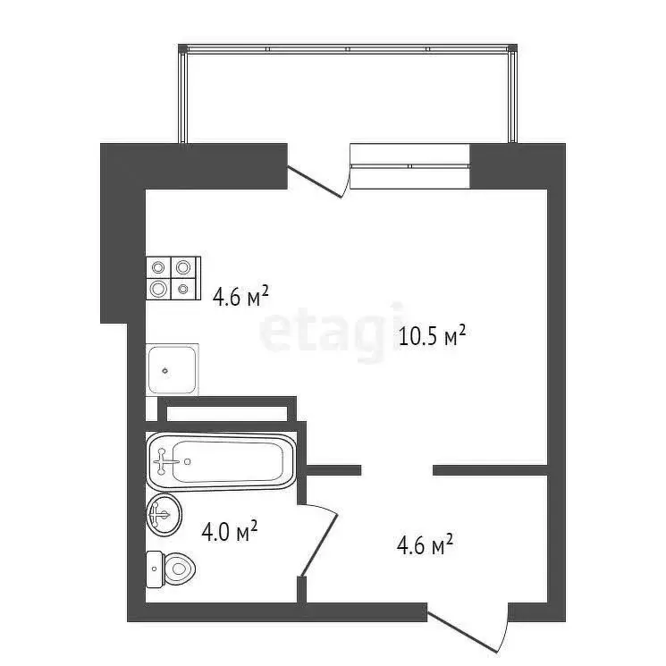 Квартира-студия: Архангельск, Ленинградский проспект, 40к1 (24 м) - Фото 0