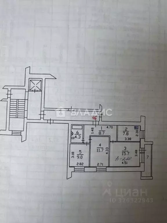 3-к кв. Владимирская область, Ковров ул. Островского, 73 (57.2 м) - Фото 2