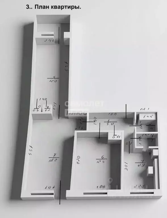 3-к кв. Башкортостан, Уфа Вологодская ул., 24 (60.3 м) - Фото 2