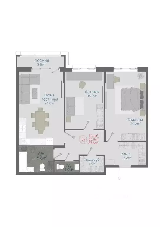 3-к кв. Воронежская область, Новоусманский район, пос. Отрадное ул. ... - Фото 1