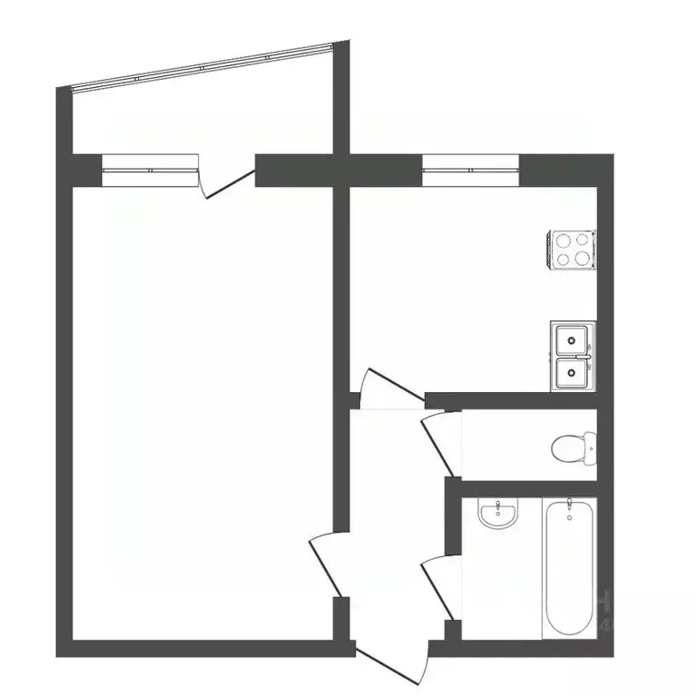 1-к кв. Тюменская область, Тюмень ул. Немцова, 50 (33.3 м) - Фото 2