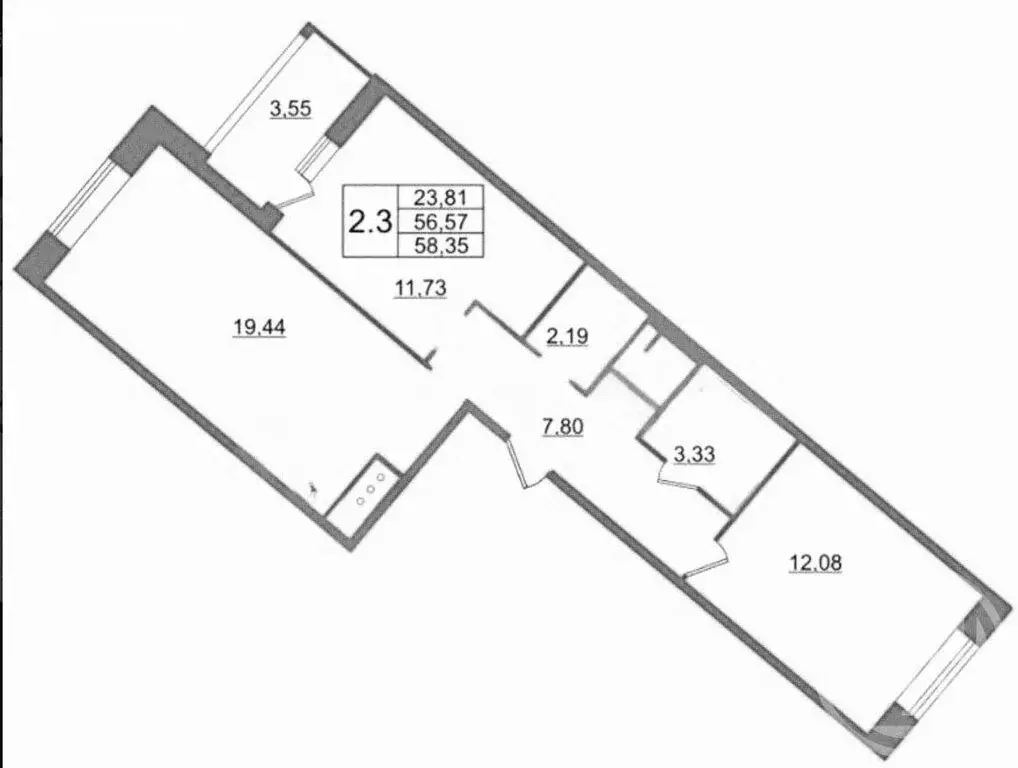 2-комнатная квартира: Санкт-Петербург, Дальневосточный проспект, 23 ... - Фото 1