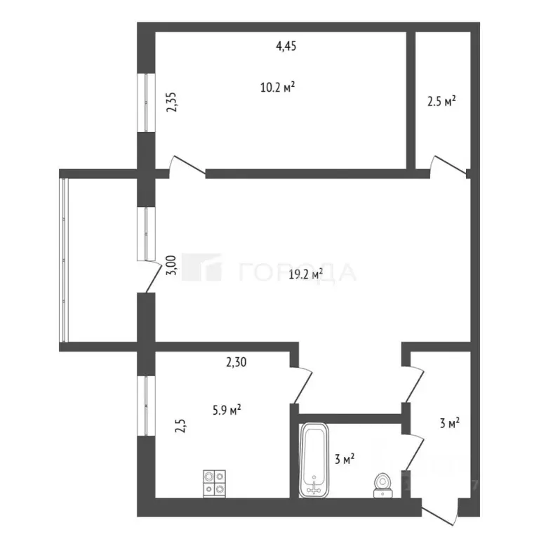 2-к кв. Кемеровская область, Прокопьевск Студенческая ул., 44 (43.0 м) - Фото 2