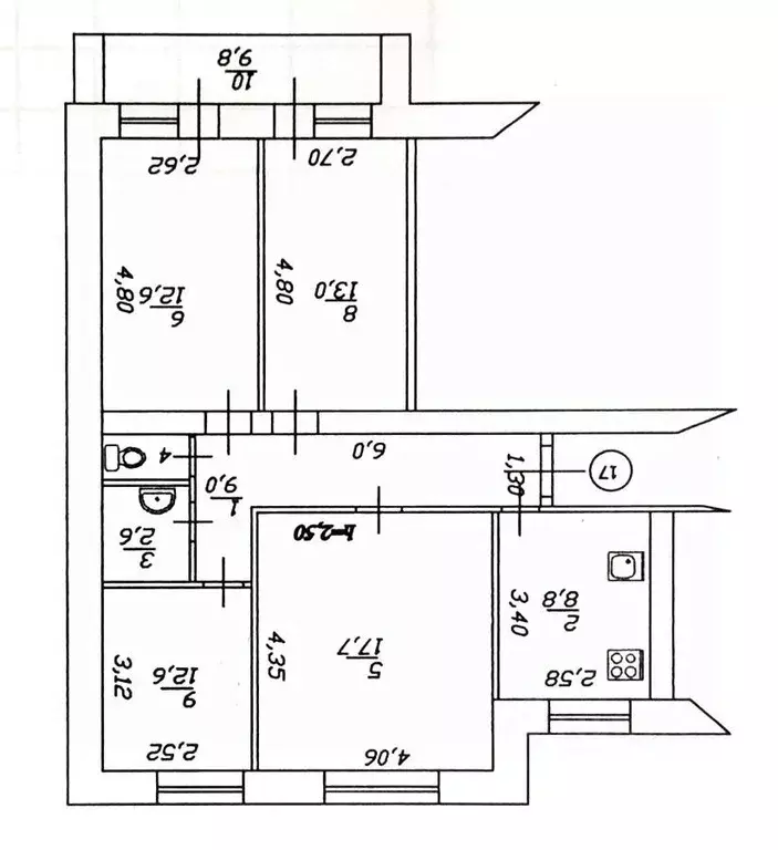 4-к кв. Татарстан, Казань ул. Ильича, 19/43 (75.0 м) - Фото 2