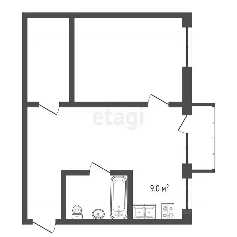 2-к кв. Коми, Сыктывкар ул. Космонавтов, 12 (41.7 м) - Фото 1