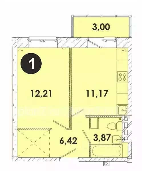 1-к кв. Иркутская область, Иркутский муниципальный округ, пос. ... - Фото 1