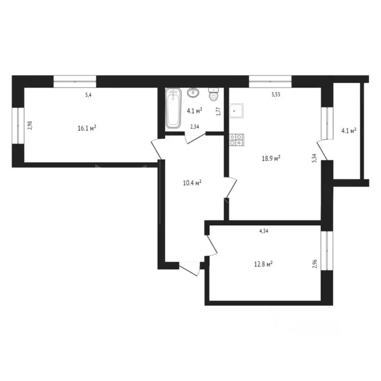 2-к кв. Тюменская область, Тюмень ул. Тимирязева, 130 (62.3 м) - Фото 1