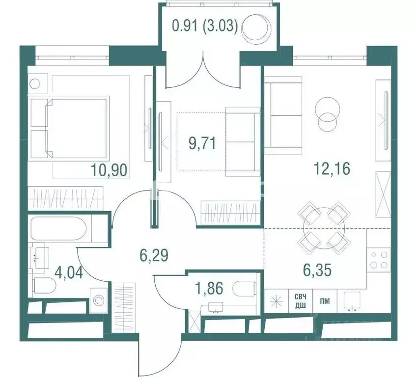 3-комнатная квартира: Одинцово, ЖК Одинбург, 4А (52 м) - Фото 1