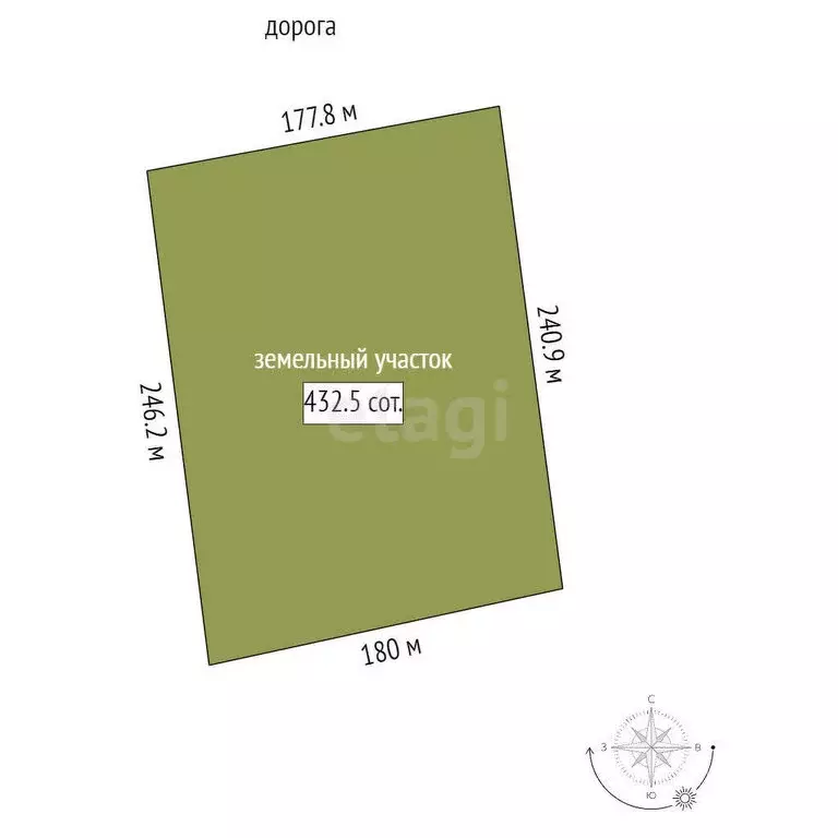 Участок в Луговое, Шоссейная улица (432.46 м) - Фото 1