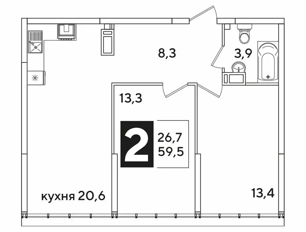 2-комнатная квартира: Краснодар, улица Западный Обход, 39 (59.5 м) - Фото 1