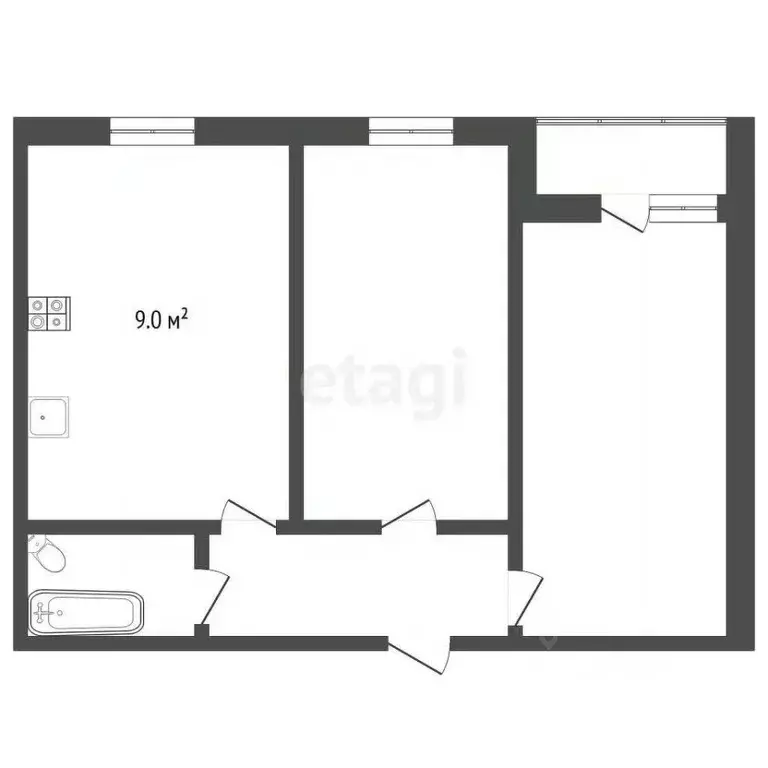 2-к кв. Тамбовская область, Тамбов городской округ, пос. Строитель, ... - Фото 2