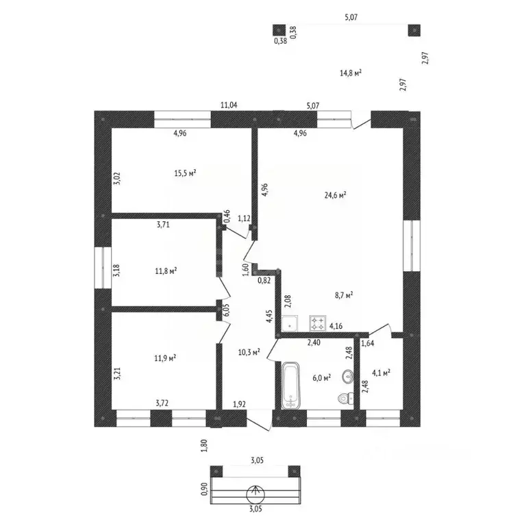 Дом в Башкортостан, Уфа городской округ, с. Нагаево 71А (113 м) - Фото 2