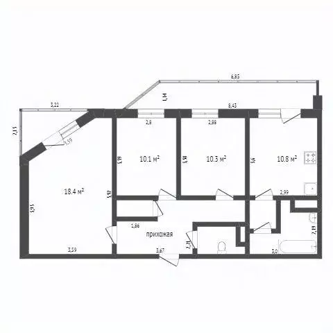 3-к кв. Бурятия, Улан-Удэ Тобольская ул., 47 (57.5 м) - Фото 1