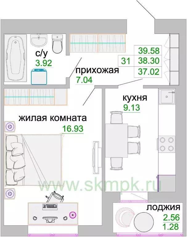 1-к кв. Калининградская область, Зеленоградск ул. Тургенева, 16Ак2 ... - Фото 0