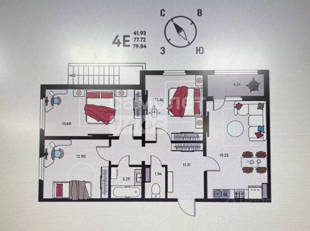 3-к кв. Липецкая область, Липецк Инстеп. Механизаторов жилой комплекс ... - Фото 2