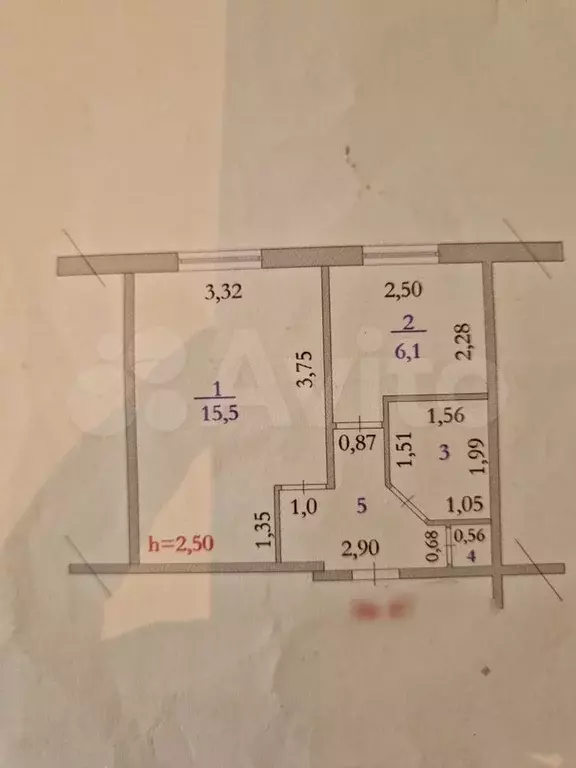 1-к. квартира, 29,4 м, 1/5 эт. - Фото 0