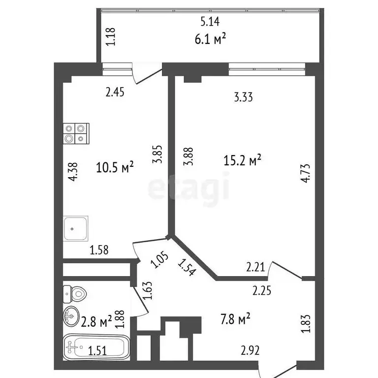 1-комнатная квартира: Самара, Ново-Садовая улица, 303А (42.4 м) - Фото 1