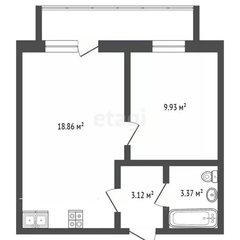 1-к кв. Тюменская область, Тюмень ул. Тимофея Чаркова, 79к2 (35.7 м) - Фото 2