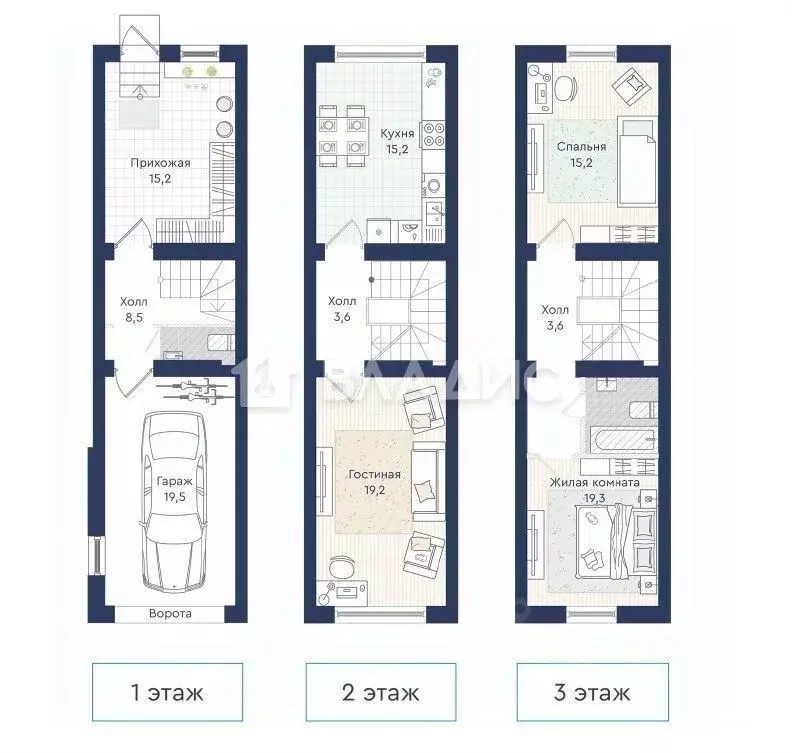 3-к кв. Ленинградская область, Мурино Всеволожский район, Садовая ул., ... - Фото 2