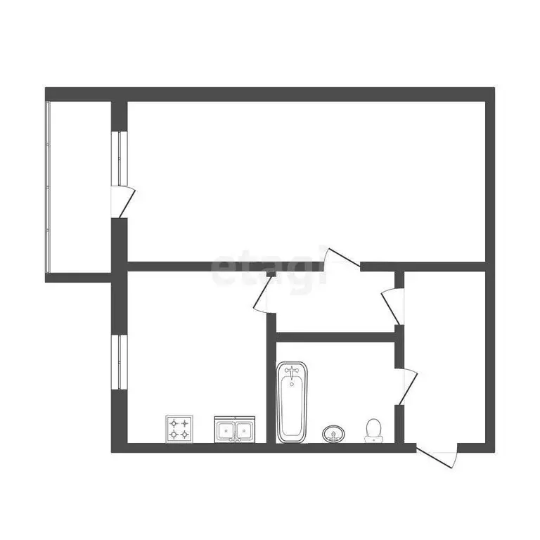 1-комнатная квартира: Тюмень, Волгоградская улица, 105 (31.3 м) - Фото 1