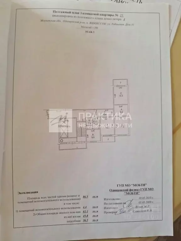 3-к кв. Московская область, Одинцовский городской округ, ВНИИССОК пгт ... - Фото 2