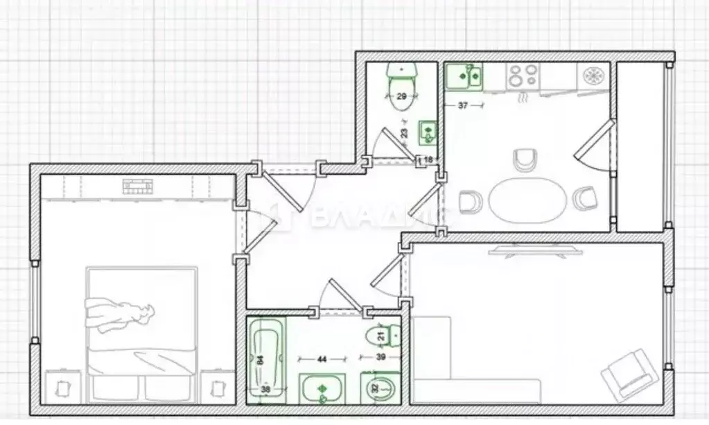 2-к кв. Москва ул. Нижняя Хохловка, 6 (56.0 м) - Фото 2
